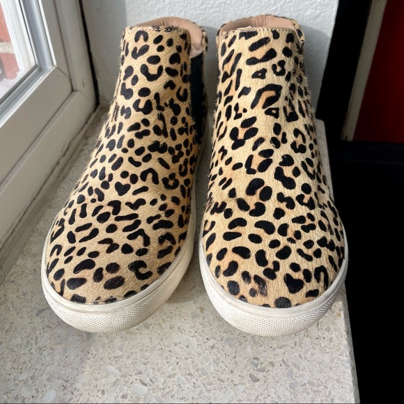 Coconuts by Matisse Sz 8 Calf Hair Brown Animal Print Harlan Hi Top Sneaker Shoe - Picture 4 of 15